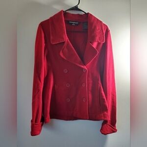 Norma Kamali Double Breasted Button Down Cuffed Coat